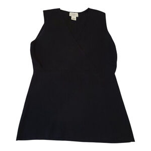 LOFT Black Sleeveless V-Neck Top Size S